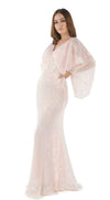 Bella Pink Sequin Batwing Maxi Dress