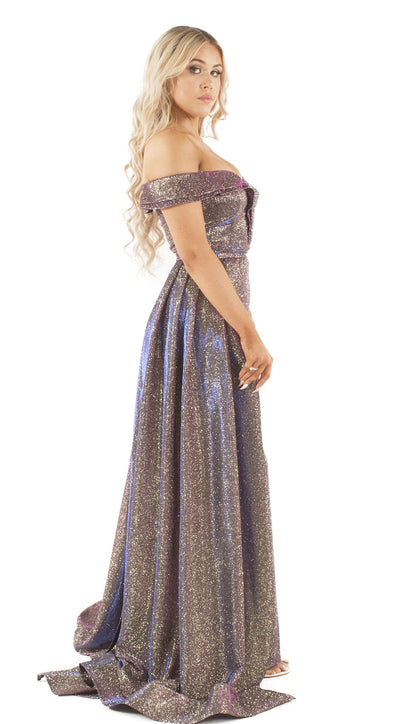 Lilac Iridescent Dress with Detachable Skirt Dress