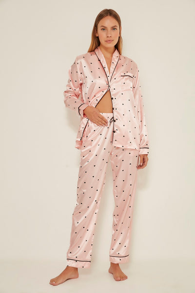 Most-Neu-pink-black-hearts-satin-pyjama-set-front