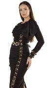 Noor Noir Midaxi Bow Dress with Belt Detail