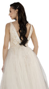Naomi White and Nude Lace Dress with Detachable Tulle Skirt Detail