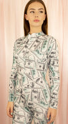 dollar-money-print-fitted-unitard-long-sleeves-detail